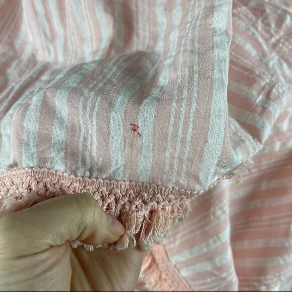 Aqua Pink Striped Maxi Sleeveless Spaghetti Straps Long Dress 100% Cotton Small - Picture 12 of 15